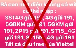 Cảnh báo tin giả kêu gọi đăng ký 4G Viettel miễn phí khi mất điện do ảnh hưởng của bão lũ