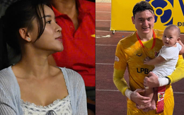 Yến Xuân xinh hết nấc cùng con trai cổ vũ Văn Lâm trong ngày Hà Nội FC thua sốc Ninh Bình