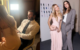 Tiểu thư Harper Beckham diện váy cúp ngực, ngồi trên đùi bố - David Beckham - gây tranh cãi