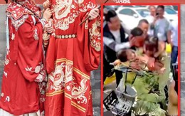 Đoạn clip 2 phù dâu bị trói vào xe đạp, la hét thất thanh khiến người xem ám ảnh - Khi phong tục “chơi khăm đám cưới” ở Trung Quốc bị biến tướng