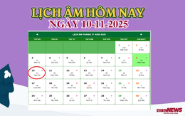 Lịch âm 10/11 - Âm lịch hôm nay 10/11 chính xác nhất - lịch vạn niên 10/11/2025