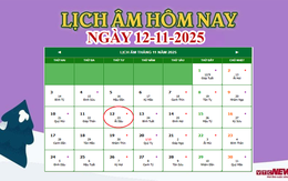 Lịch âm 12/11 - Âm lịch hôm nay 12/11 chính xác nhất - lịch vạn niên 12/11/2025
