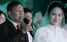 Khoảnh khắc hiếm: Bố chồng Hương Liên phát biểu trong đám cưới, nói gì mà con dâu bật khóc?