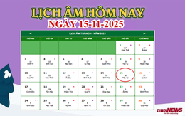 Lịch âm 15/11 - Âm lịch hôm nay 15/11 chính xác nhất - lịch vạn niên 15/11/2025