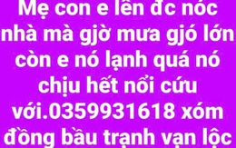 Ám ảnh đoạn clip không hình của 3 mẹ con ngồi trên nóc nhà cầu cứu suốt nhiều giờ