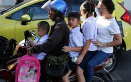 Đi xe máy chở trẻ em theo cách này có thể bị phạt lên đến 14 triệu đồng