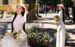 Hoa khôi Thanh lịch Hà Nội 2025 Đinh Hoài An thướt tha trong bộ ảnh đón thu