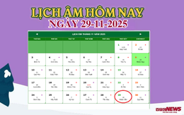 Lịch âm 29/11 - Âm lịch hôm nay 29/11 chính xác nhất - lịch vạn niên 29/11/2025