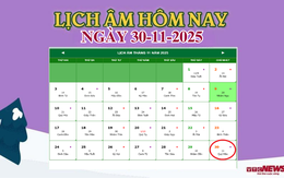 Lịch âm 30/11 - Âm lịch hôm nay 30/11 chính xác nhất - lịch vạn niên 30/11/2025