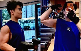 Phó tổng nghìn tỷ nhà bầu Hiển gây sốt với cơ bắp cuồn cuộn, đi công tác cũng tranh thủ "độ body"