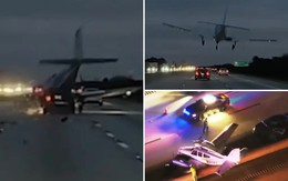 Kinh hoàng cảnh máy bay rơi xuống đường, đâm thẳng vào ô tô trên cao tốc