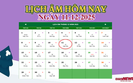 Lịch âm 11/12 - Âm lịch hôm nay 11/12 chính xác nhất - lịch vạn niên 11/12/2025