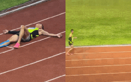 Thương lắm hình ảnh VĐV Việt Nam tập tễnh lê từng bước về đích, rồi nằm vật trên sân ở chung kết SEA Games 33