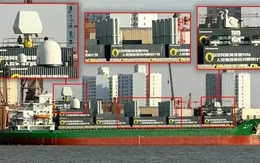 Hàng chục ống phóng tên lửa xuất hiện trên tàu thương mại của Trung Quốc