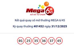 Ngày cuối của năm 2025, một người chơi vé số Vietlott trúng thưởng hơn 17 tỉ đồng