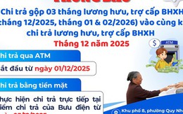 Lương hưu, trợ cấp gộp 3 tháng đang đến với người dân 4 tỉnh