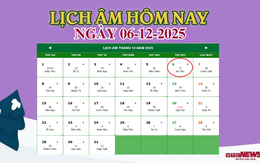 Lịch âm 6/12- Âm lịch hôm nay 6/12 chính xác nhất - lịch vạn niên 6/12/2025