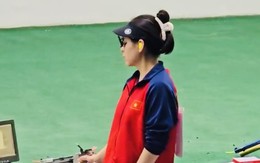 Xạ thủ Trịnh Thu Vinh dẫn đầu vòng loại để giành suất chung kết 10m súng ngắn hơi nữ