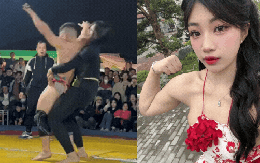 Choáng ngợp cảnh cô gái 2k2 Bắc Ninh nhấc bổng cả VĐV giành HCV SEA Games tại sới vật, cả làng vỗ tay rần rần