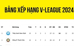 Bảng xếp hạng V-League 2024/2025 mới nhất: Bình Dương vào tốp 4, Hải Phòng ấn tượng