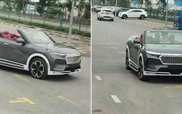 'VinFast VF 9 mui trần' lần đầu lộ diện: Mặt trước có điểm mới lạ, màu sơn hé lộ mục đích sử dụng đặc biệt