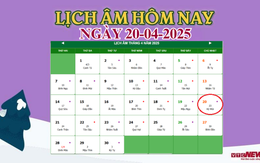 Lịch âm 20/4 - Âm lịch hôm nay 20/4 chính xác nhất - lịch vạn niên 20/4/2025