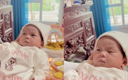 Dân mạng đua nhau chia sẻ clip em bé 1 tháng tuổi 'lườm bố cháy mặt'