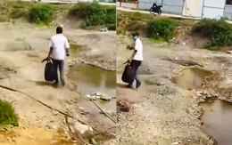 Quay clip kẻ cướp ngân hàng tháo chạy, người dân bị doạ: "Đừng để tao điên lên"