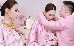 HOT: Á hậu Vbiz công khai chồng doanh nhân trong lễ ăn hỏi bí mật, vàng sính lễ trĩu cổ gây choáng!