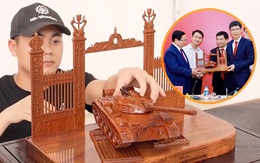 ‘Ông bố thợ mộc’ làm mô hình xe tăng gỗ tặng Thủ tướng mừng 30/4: ‘Dùng AI thiết kế, tăng công suất làm gói gọn mất 1 tuần’