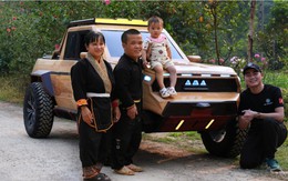 Thợ mộc Bắc Ninh làm bán tải gỗ tặng gia đình người lùn miền núi Thái Nguyên: Xe vượt được đèo dốc, lội suối, thiết kế độc lạ