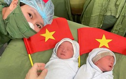 Cặp sinh đôi ở Nghệ An chào đời đúng ngày 30/4, bố mẹ đặt cho cái tên "nghe là biết sinh ngày nào"