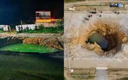 Cận cảnh "hố tử thần" sâu không đáy "nuốt chửng" người và xe tại Bắc Kạn: Chưa thể xác định danh tính cùng số lượng nạn nhân