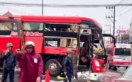 Xe khách đâm container ở Bình Dương lúc rạng sáng, nhiều người bị thương