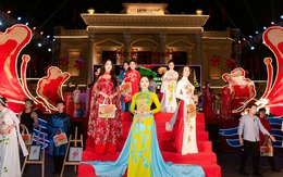 Dàn hoa á hậu trình diễn áo dài của NTK Cao Thu Vân, vợ chồng NSND Lan Hương làm đại sứ
