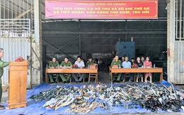 “Ớn lạnh” số công cụ hỗ trợ và vũ khí thô sơ thu được ở An Giang