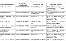 Một doanh nghiệp ở TP HCM bị thu hồi 20 sản phẩm mỹ phẩm