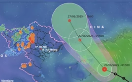 Tàn dư áp thấp nhiệt đới có thể gây mưa rất lớn ở miền Bắc