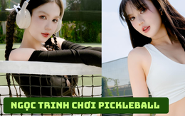 Ngọc Trinh chơi pickleball từ 6h sáng nhưng đánh bóng thì ít “đánh vào quảng cáo” thì nhiều