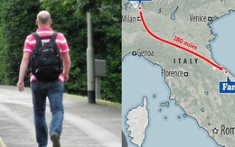 Người đàn ông đi bộ 450km sau khi cãi nhau với vợ