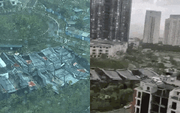 Mưa gió lớn làm sập loạt sân pickleball ở Hà Nội, mái tôn bay, người chơi tháo chạy