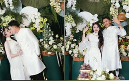 Hình ảnh hiếm hoi trong lễ đính hôn của cầu thủ U23 Việt Nam và cô chủ tiệm vàng