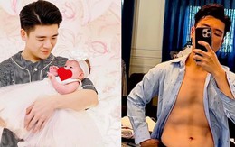 "Bố đơn thân nghìn tỷ" nhà bầu Hiển khoe body 6 múi cực phẩm, vibe khác hẳn lúc chăm con