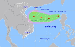 Áp thấp nhiệt đới hình thành trên Biển Đông, hướng về đất liền nước ta