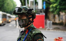 Cận cảnh lực lượng trinh sát đặc nhiệm luôn che kín mặt, âm thầm bảo vệ an ninh cho buổi sơ duyệt diễu binh diễu hành