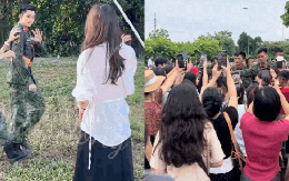 Thượng uý Lê Hoàng Hiệp được đồng đội "bảo vệ 24/24", theo sát nhắc nhở: Anh đừng có vẫy nữa!