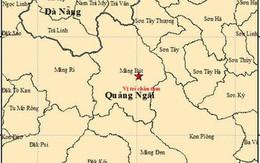 Động đất 4.5 độ tại xã Măng Bút, tỉnh Quảng Ngãi