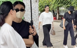 Tăng Thanh Hà trùm kín mặt, lặng lẽ đứng 1 góc trong tang lễ của bố diễn viên Quốc Cường