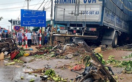 CLIP: Kinh hoàng khoảnh khắc xe tải lao vào khu vực nhiều người đang bán nông sản ở chợ