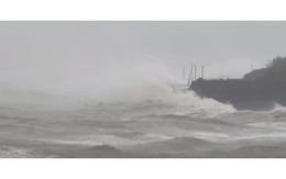 Mưa mù mịt, gió rít liên hồi khi bão số 10 ảnh hưởng Quảng Trị